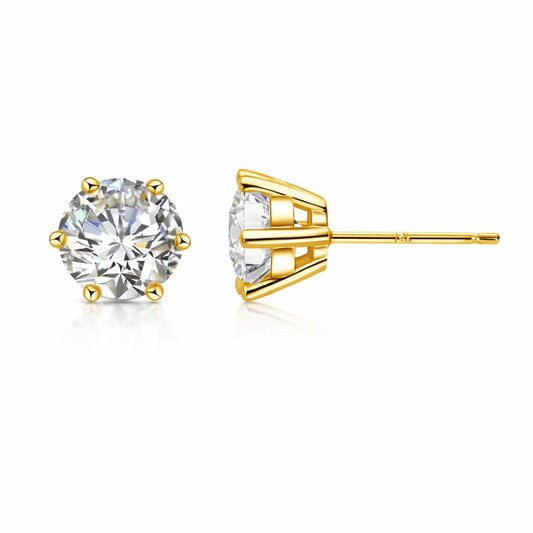 Laura - Lab Moissanite Stud Earrings in 14K Gold Nura Lab