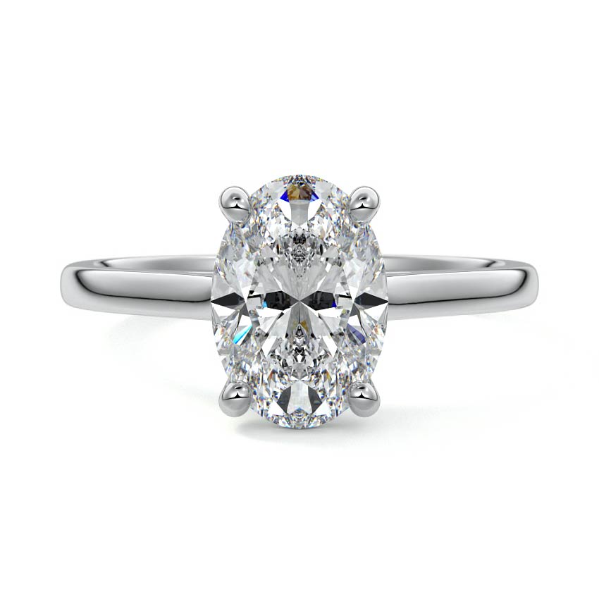 Lauren oval lab grown diamond solitaire engagement ring in gold by Nura Lab New Zealand