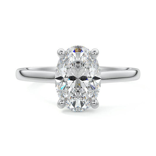 Lauren oval lab grown diamond solitaire engagement ring in gold by Nura Lab New Zealand