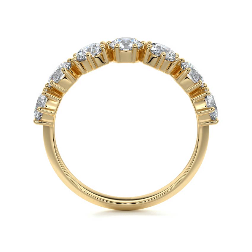 Five stone lab grown diamond wedding band ring in gold and platinum - made in New Zealand by Nura Lab