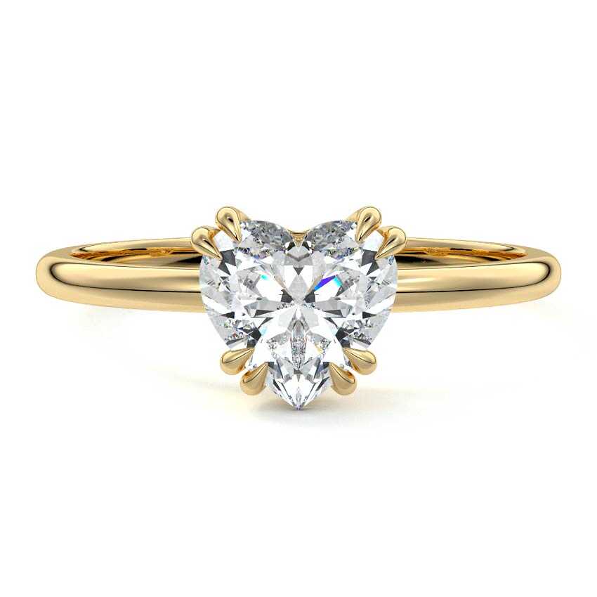 Lotus heart shape solitaire lab grown diamond engagement ring by Nura Lab New Zealand