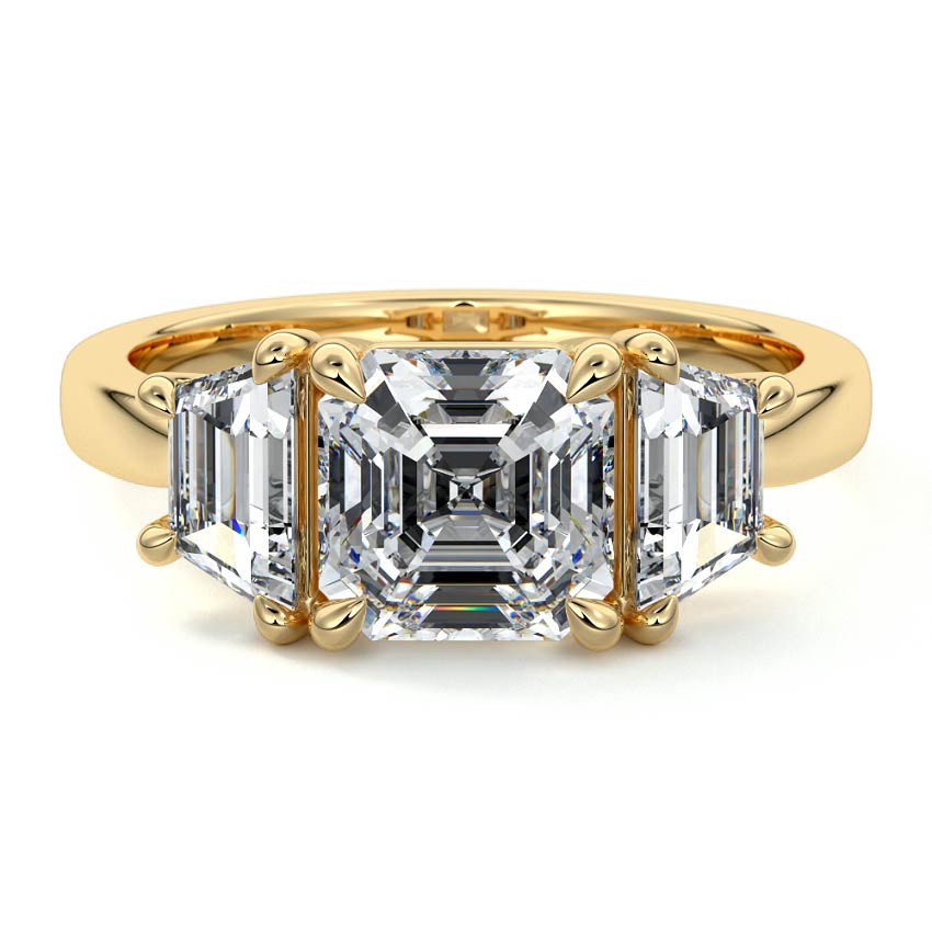 Marissa asscher trilogy lab grown diamond engagement ring by Nura Lab New Zealand