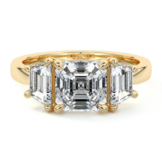 Marissa asscher trilogy lab grown diamond engagement ring by Nura Lab New Zealand