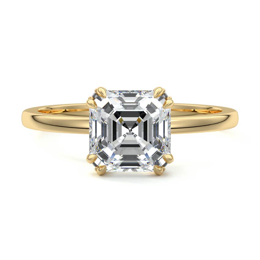 Maya asscher solitaire lab grown diamond engagement ring by Nura Lab New Zealand
