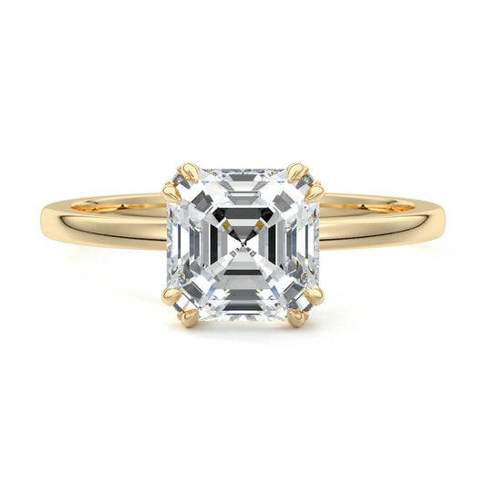 Maya asscher solitaire lab grown diamond engagement ring by Nura Lab New Zealand