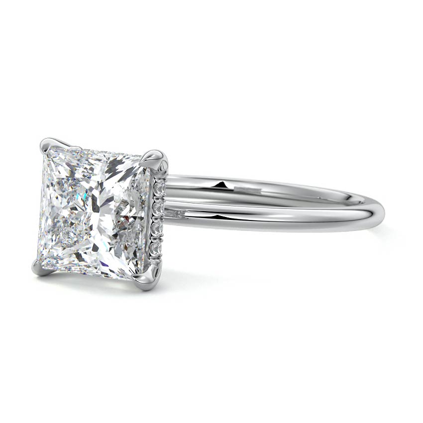 princess cut solitaire lab-grown engagement ring white gold New Zealand