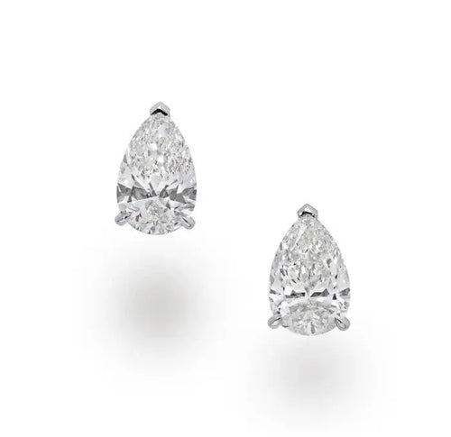 Mia Pear Stud Diamond Earrings - Raphana Jewellery