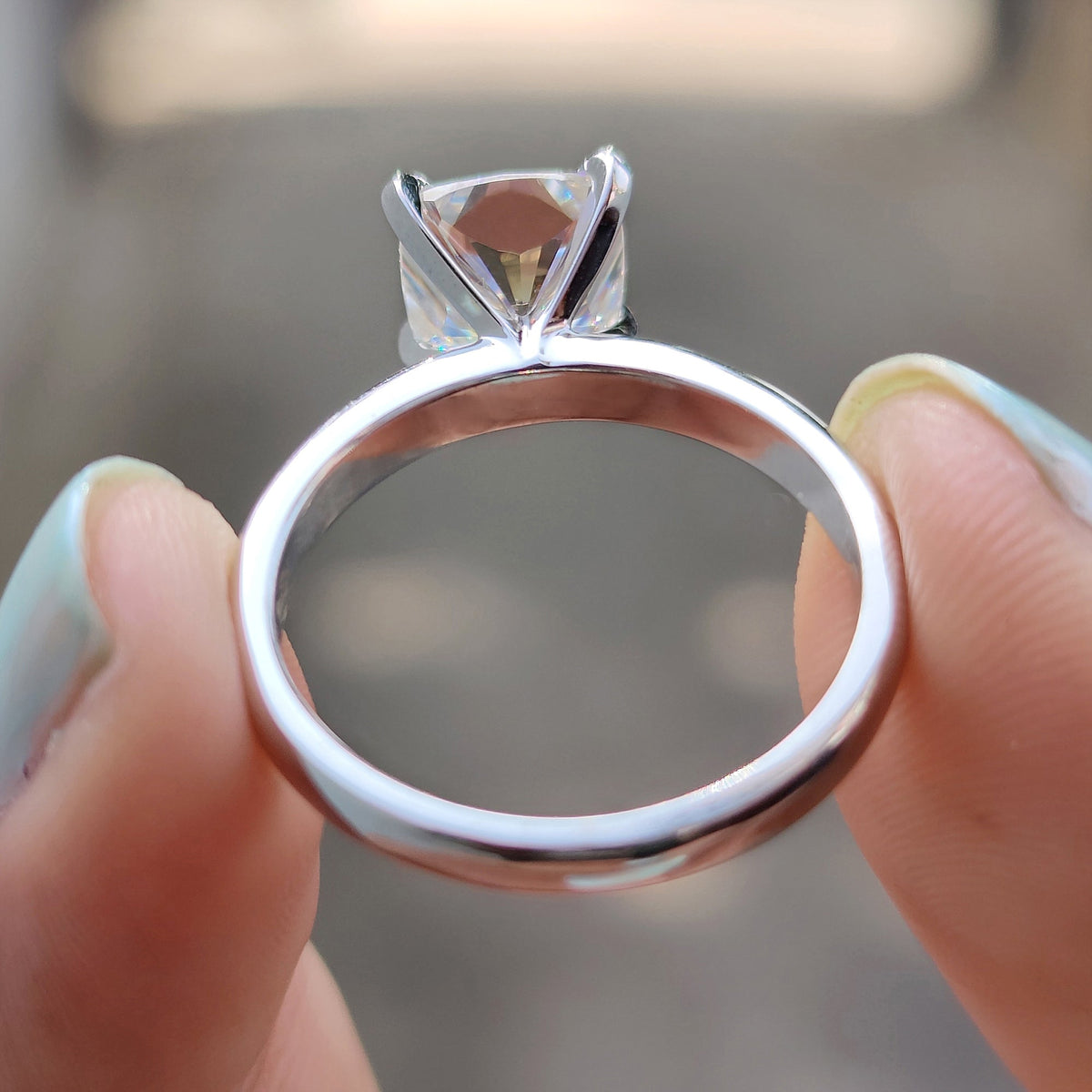Odette Nell - Solitaire Setting Cushion Cut Engagement Ring
