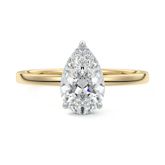Pear Cut Solitaire Engagement Ring - Nura Lab
