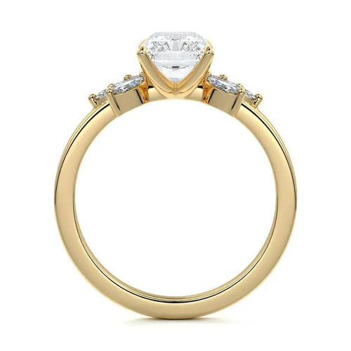 Nura Lab Michael Hill NZ Radiant Cut Unique Diamond Engagement Ring in 18K yellow gold with lab-grown diamond