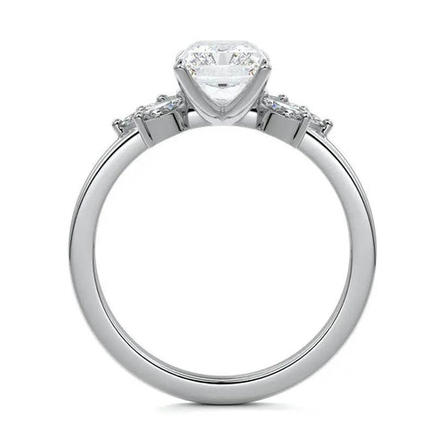 Nura Lab Michael Hill NZ Radiant Cut Unique Diamond Engagement Ring in 18K white gold with lab-grown diamond