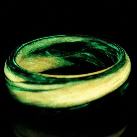 Commander XIV - Carbon Fiber Men's Wedding Ring with Orange Glow Marbled Design - view 5 - Nura Lab