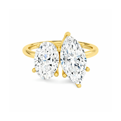 Josie oval and marquise toi et moi lab grown diamond engagement ring by Nura Lab New Zealand