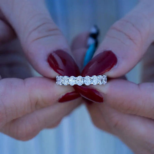 3 Carat Oval Eternity Anniversary Band Nura Lab