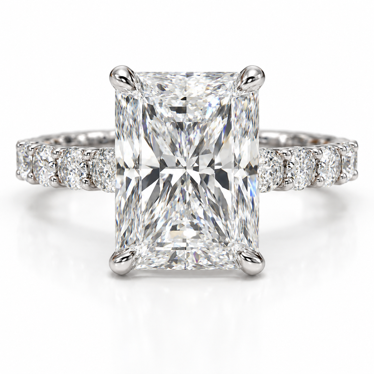 Paige lab-grown diamond ring with a 3.00mm U-Pavé band and 2.36ctw of round brilliant diamond accents