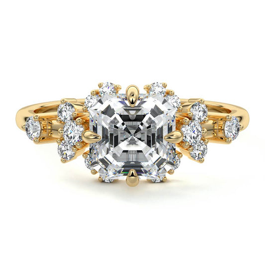 Paytan unique asscher lab grown diamond engagement ring by Nura Lab New Zealand