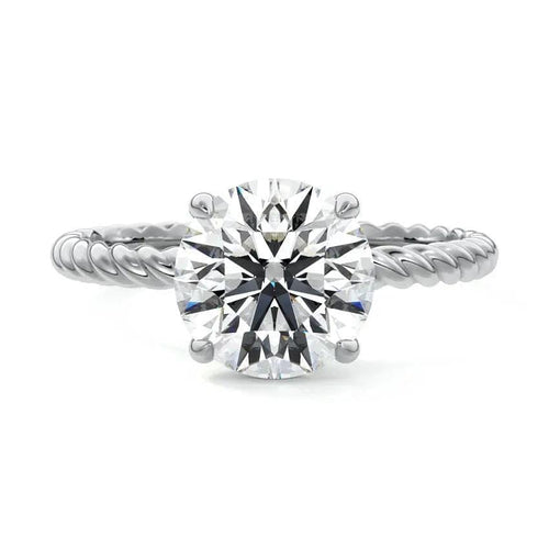 Polly - Round Rope Twist Lab Grown Diamond Unique Engagement Ring - image 6