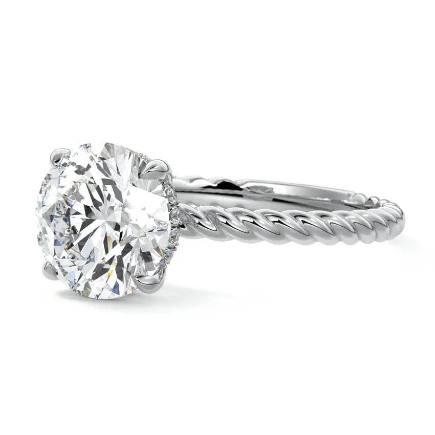 Polly - Round Rope Twist Lab Grown Diamond Unique Engagement Ring - image 7