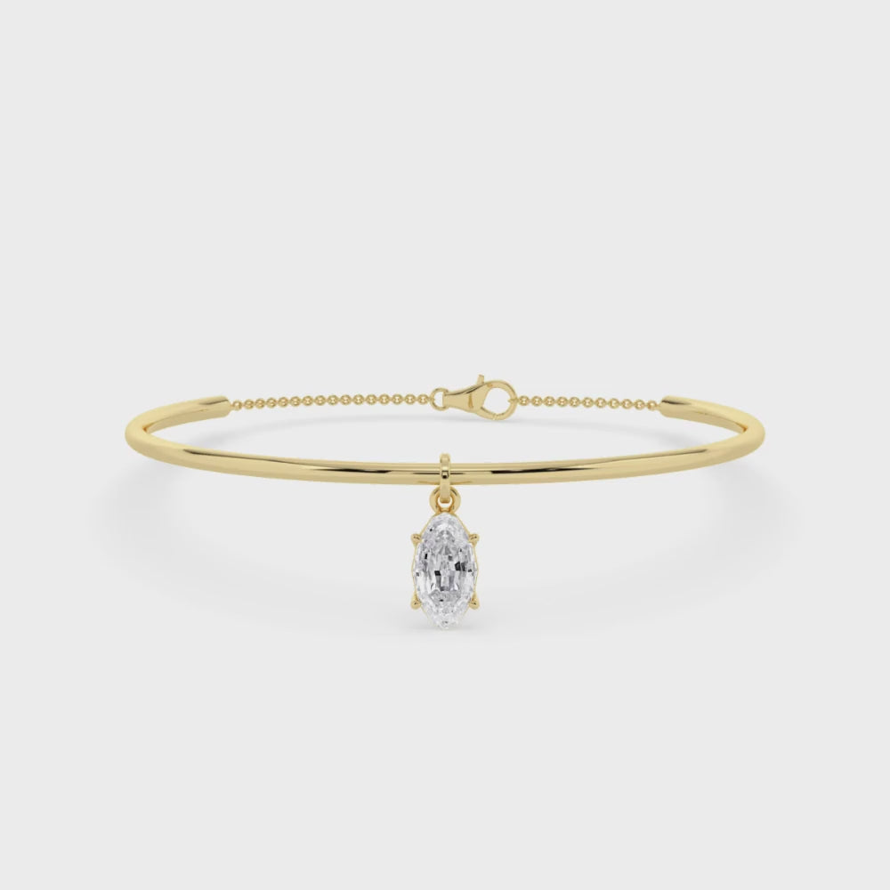 Nina lab grown diamond bracelet video in yellow gold