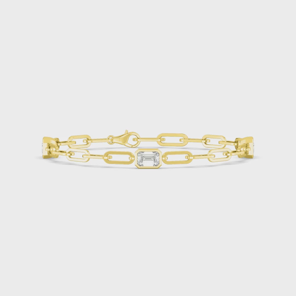 Lumi lab grown diamond bracelet video in yellow gold