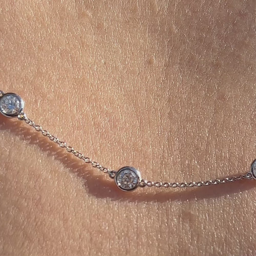 2 Carat Diamonds by the Yard Necklace 14K Gold.