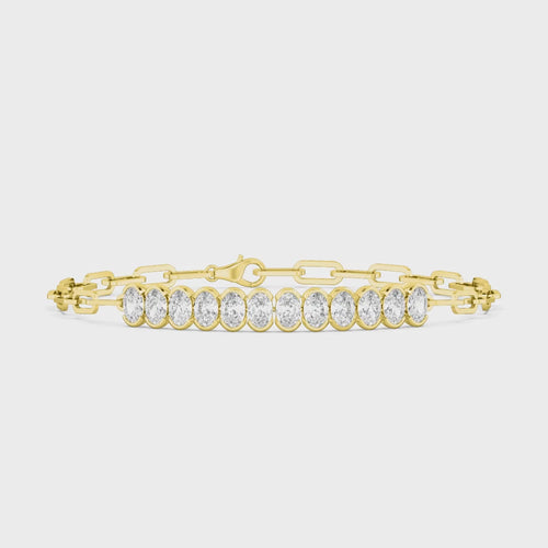 Isla lab grown diamond bracelet video in yellow gold