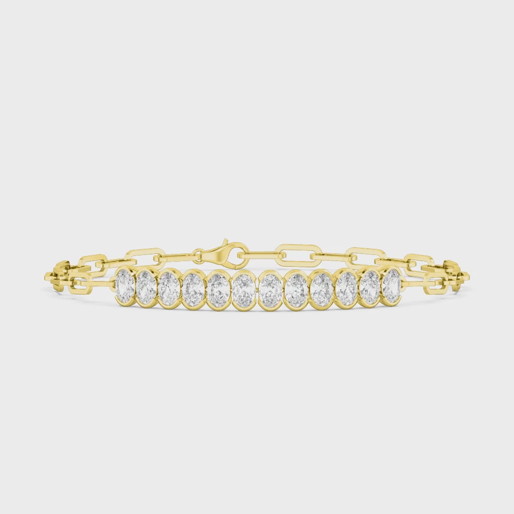 Isla lab grown diamond bracelet video in yellow gold