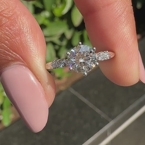 Evangeline Dawn - 2 Carat Round Diamond Ring in Muse Setting - product video