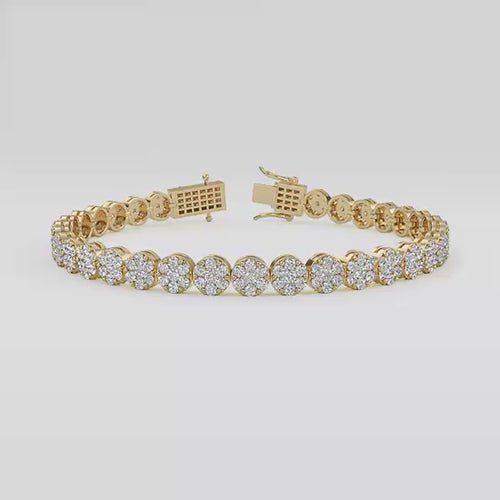 Ada lab grown diamond bracelet video in yellow gold