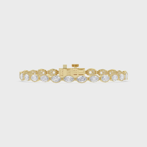 Natalia lab grown diamond bracelet video in yellow gold