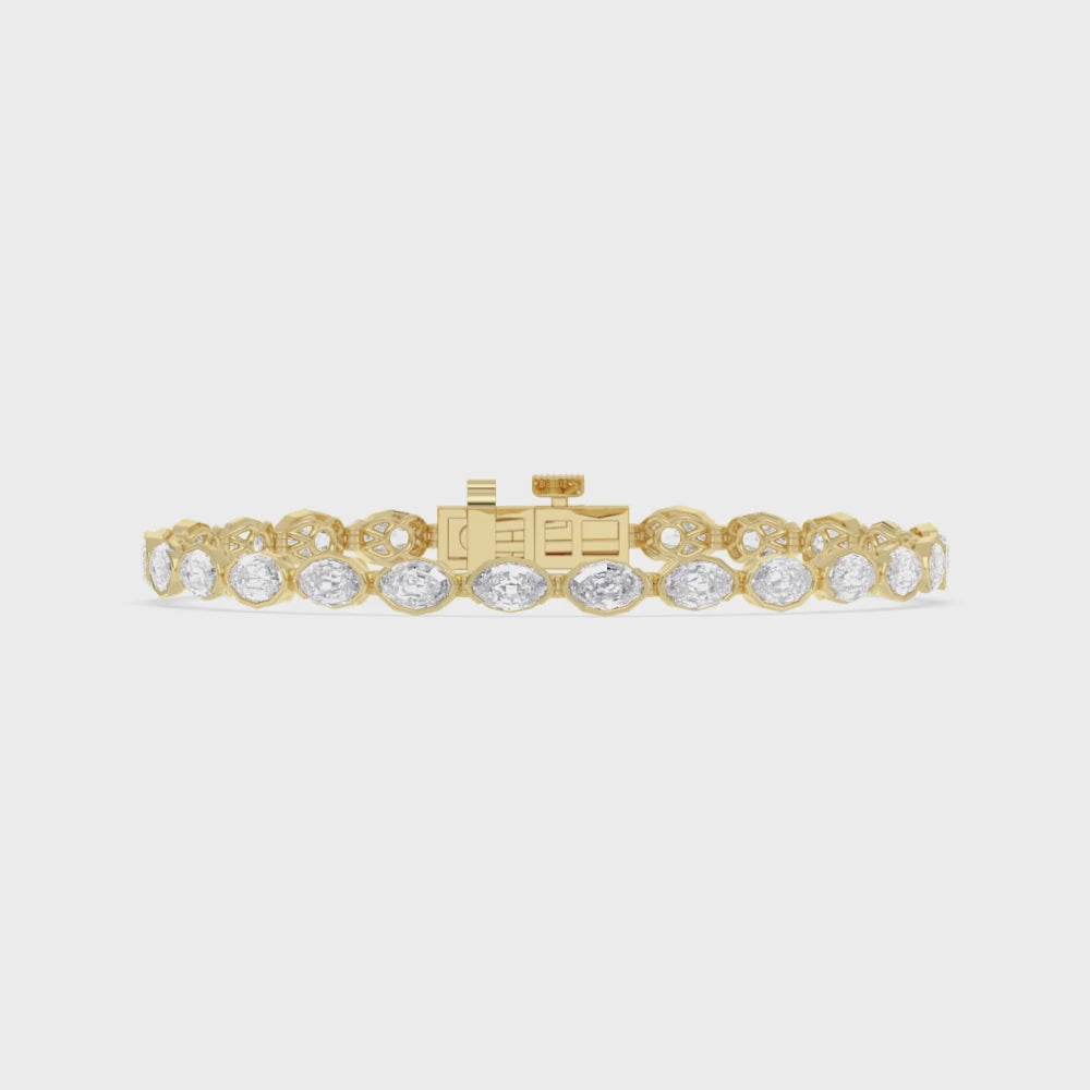Natalia lab grown diamond bracelet video in yellow gold