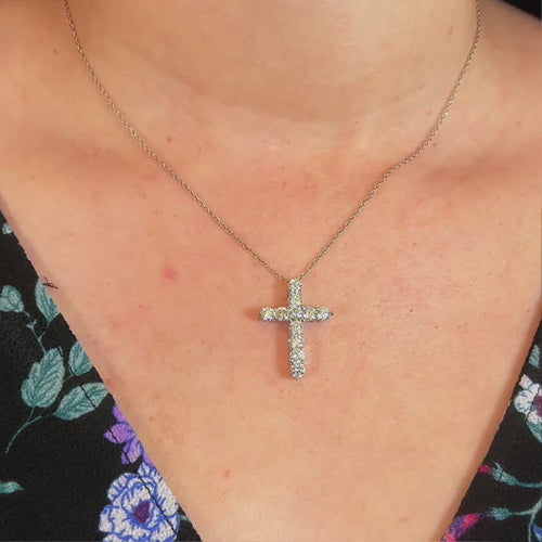 2.5 Carat Cross Diamond Pendant Lab-Grown Necklace.