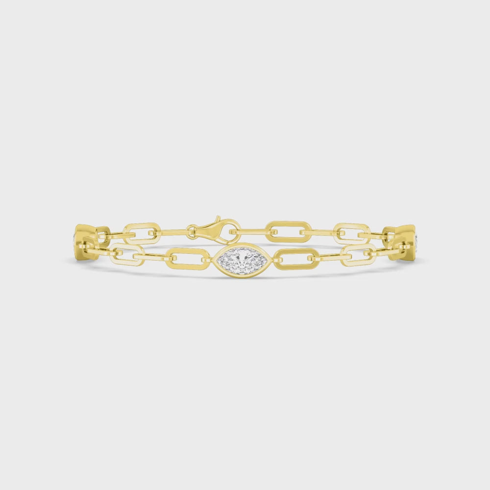 Maelle lab grown diamond bracelet video in yellow gold