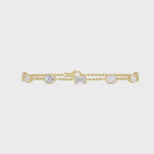 Naomi lab grown diamond bracelet video in yellow gold