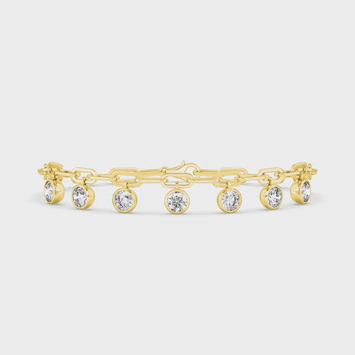 Elena lab grown diamond bracelet video in yellow gold