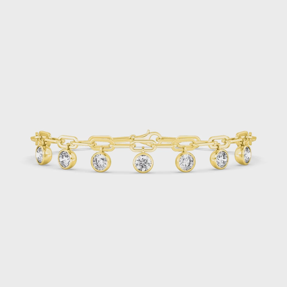 Elena lab grown diamond bracelet video in yellow gold