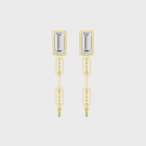 Ada Mae lab grown diamond earrings - yellow gold video