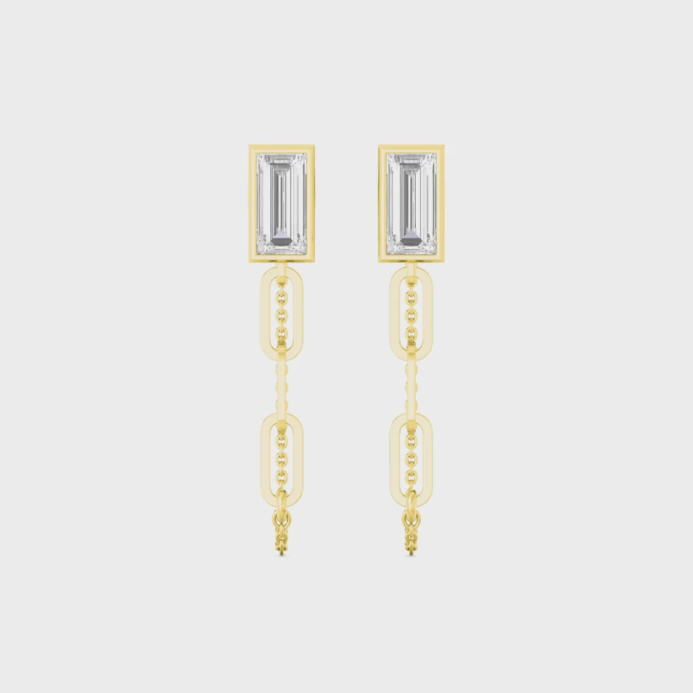 Ada Mae lab grown diamond earrings - yellow gold video