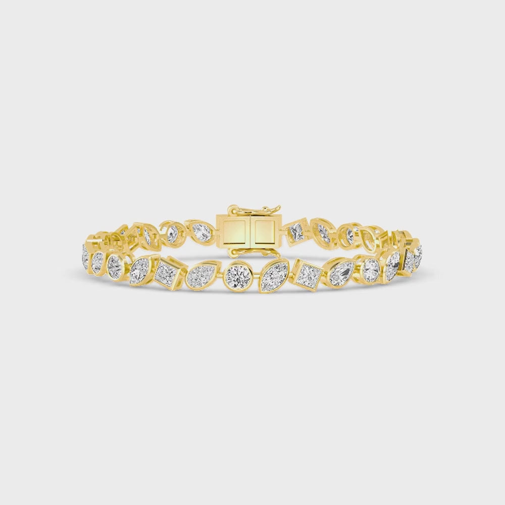 Berenice lab grown diamond bracelet video in yellow gold