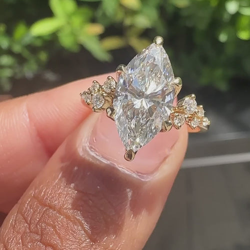 Mirabelle May - Marquise Cluster Ring With Blue Topaz Hidden Accent - product video