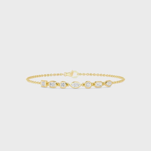 Cora lab grown diamond bracelet video in yellow gold