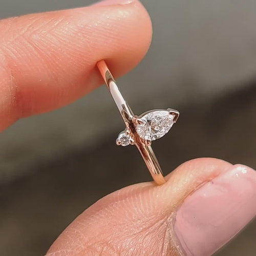 Anouk Jane - 2 Stone Engagement Ring With Pear and Round Diamond - product video