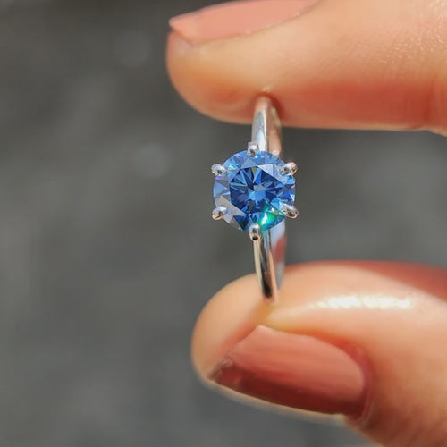 Juliette Sage - Royal Blue Ring In Simple Solitaire Style - product video