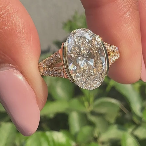 Ophelia Eve - Oval Shaped Diamond Ring With Split Shank Band - product video