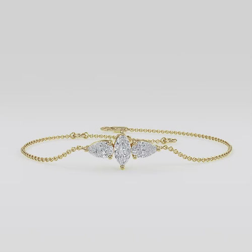 Bianca lab grown diamond bracelet video in yellow gold