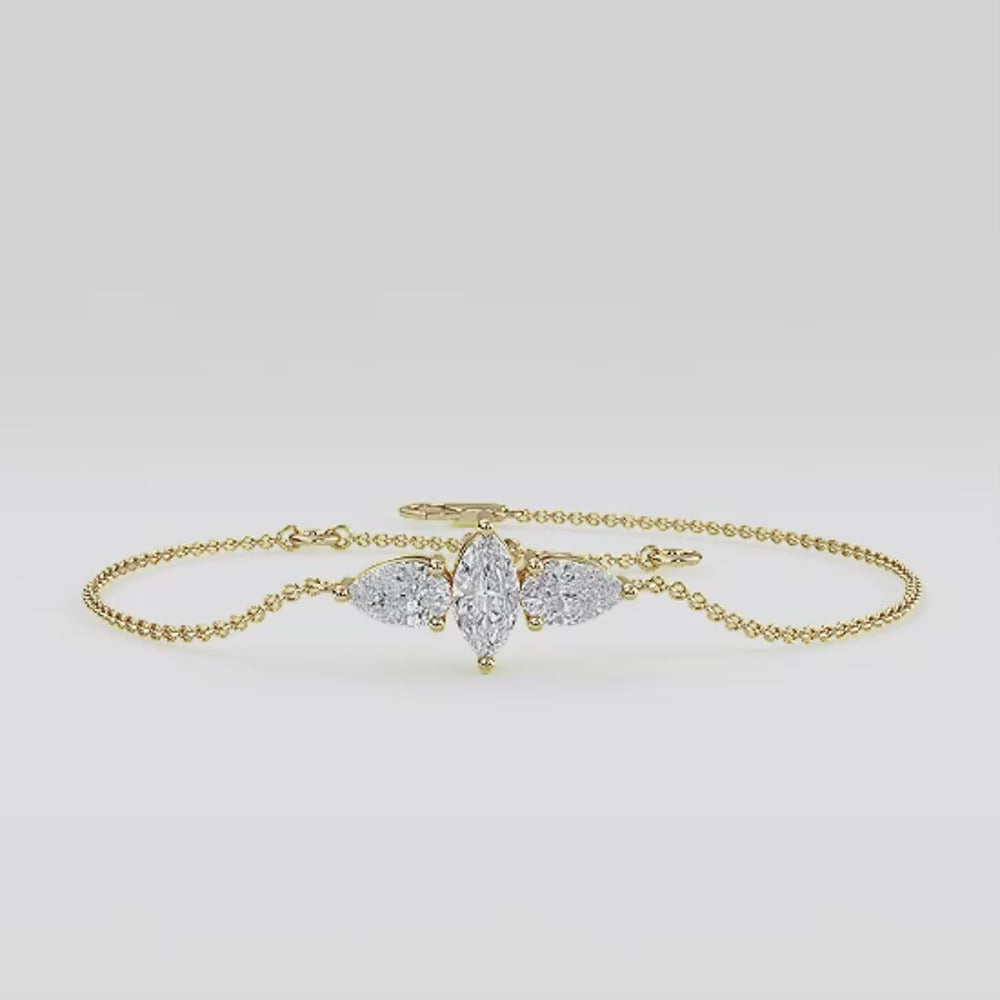 Bianca lab grown diamond bracelet video in yellow gold