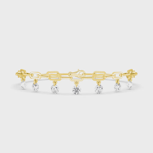 Elise lab grown diamond bracelet video in yellow gold