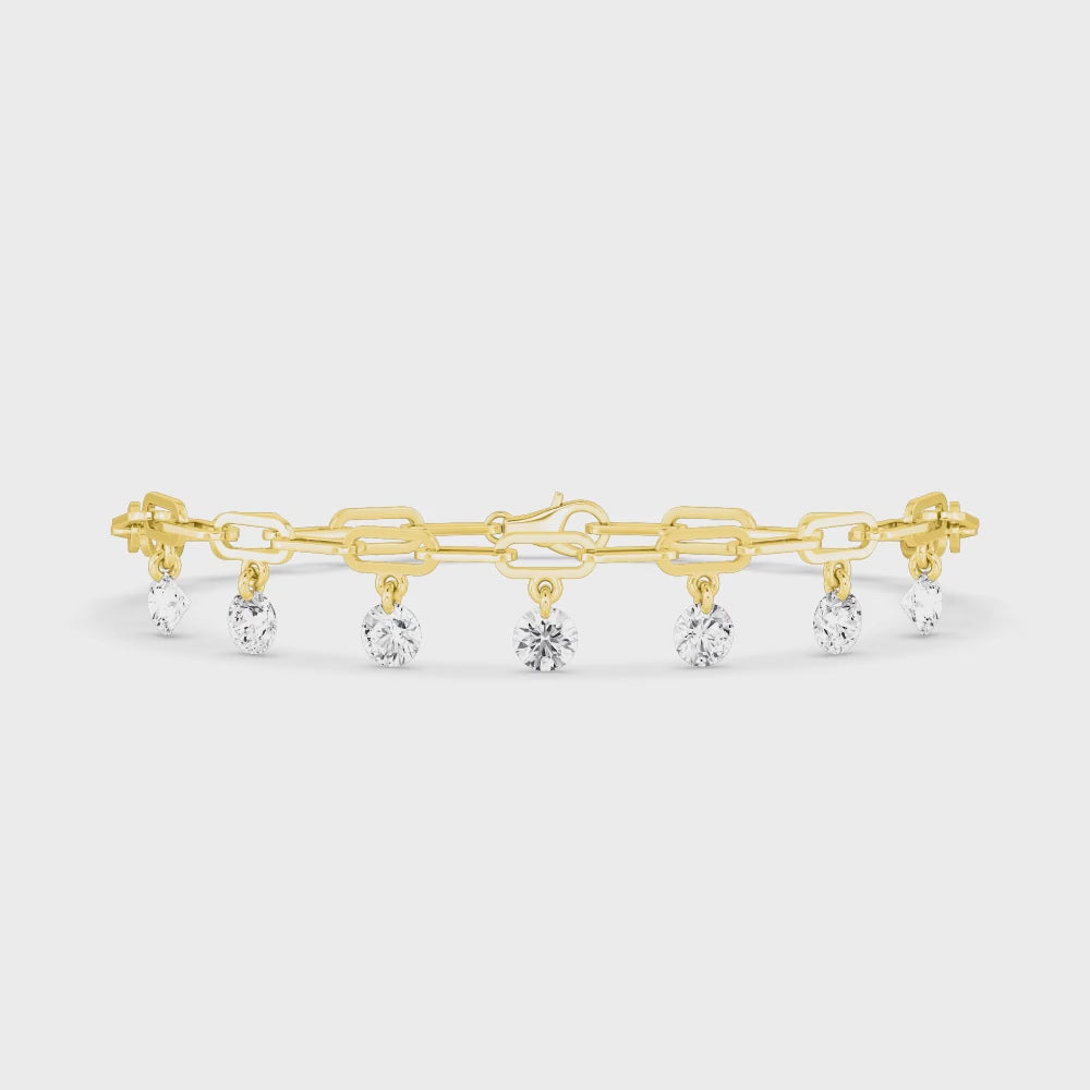 Elise lab grown diamond bracelet video in yellow gold