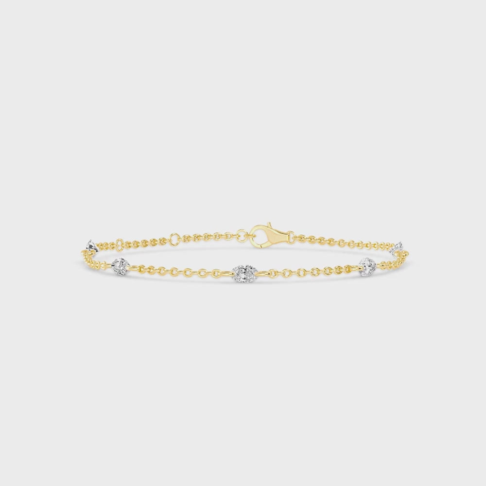 Danica lab grown diamond bracelet video in yellow gold