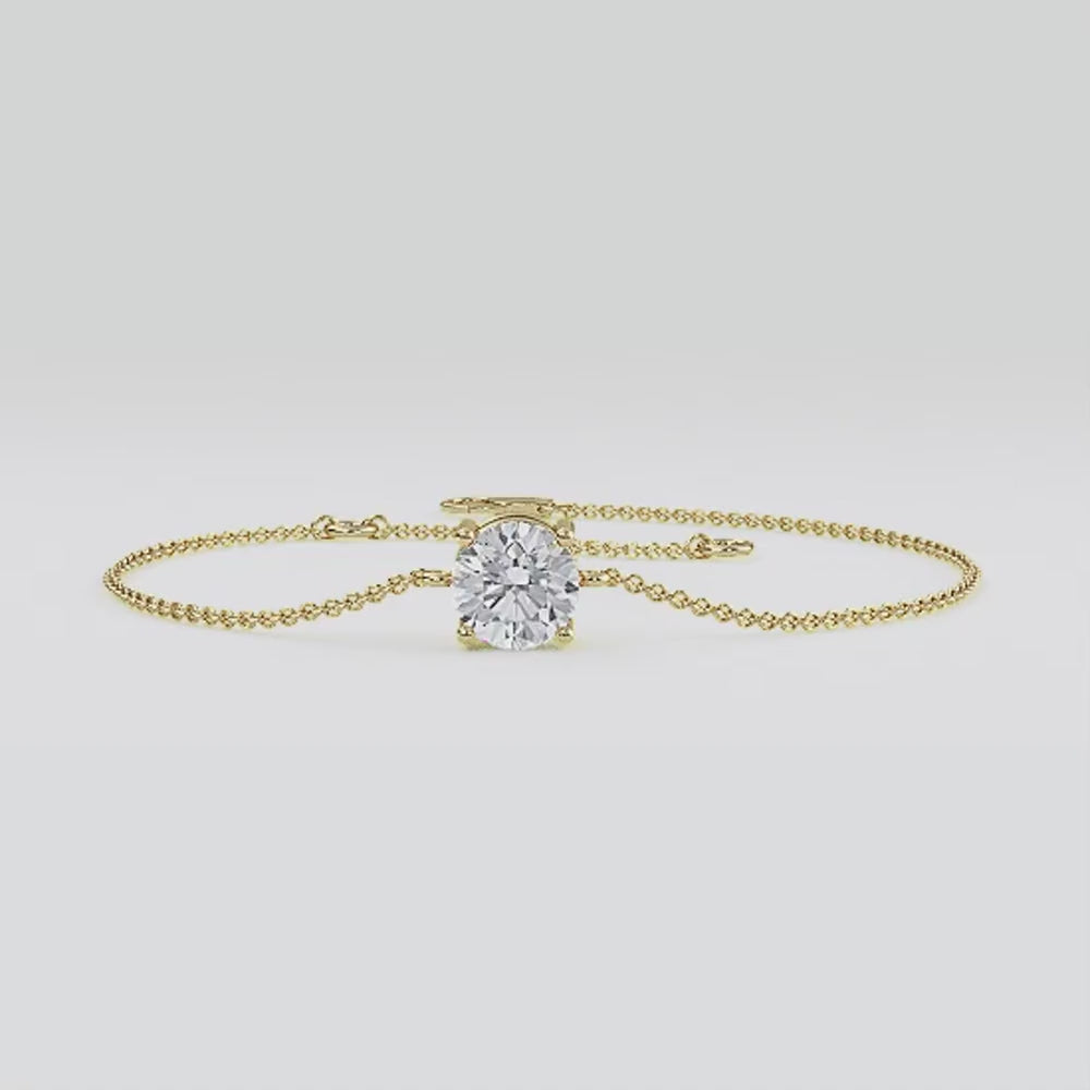Daphne lab grown diamond bracelet video in yellow gold